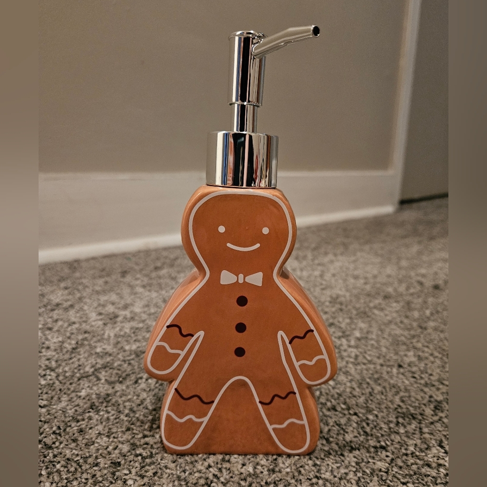 Gingerbread Man Soap Dispenser Cute Festive Holiday